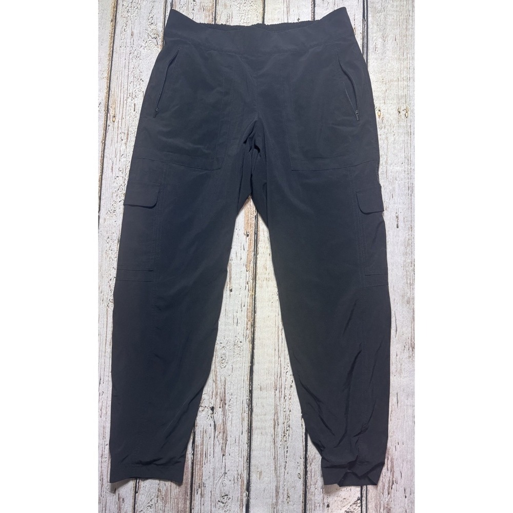 Athleta Chelsea Cargo Utility Lined‎ Pants Womens Leg 12 Black Pull On